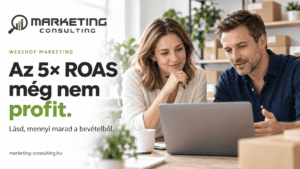 Webshopkampány árbevételének, árrésének és marketing utáni fedezetének levezetése.